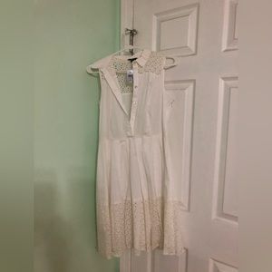 Ann Taylor White Eyelet Sleeveless Dress Size 10P